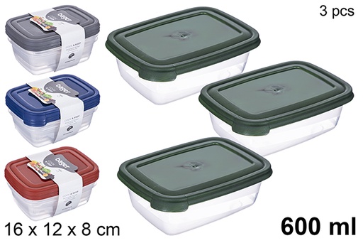 [123469] Set di 3 lunch box rettangolari – 600 ml 