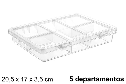 [123472] Organizador de caixa de plástico 5 departamentos