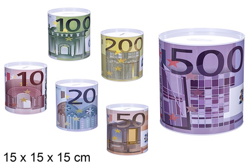 [123481] Cofrinho de metal euro 15x15 cm