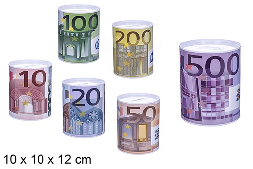 [123482] Hucha metal decorado euro 10x12 cm