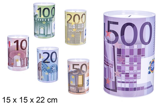 [123483] Euro metal piggy bank 15x22 cm