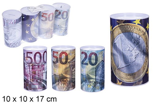 [123484] Tirelire en métal euro 10x17 cm