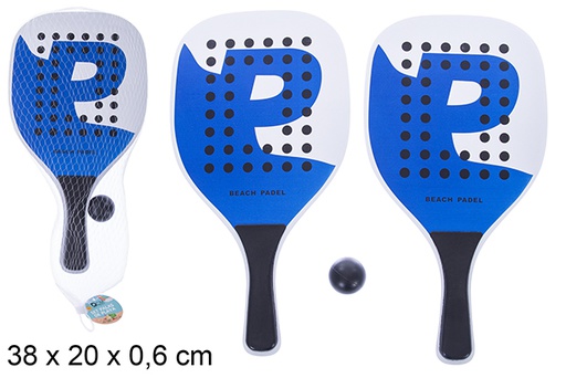 [123536] Set racchette da spiaggia rettangolare decorato Beach Padel