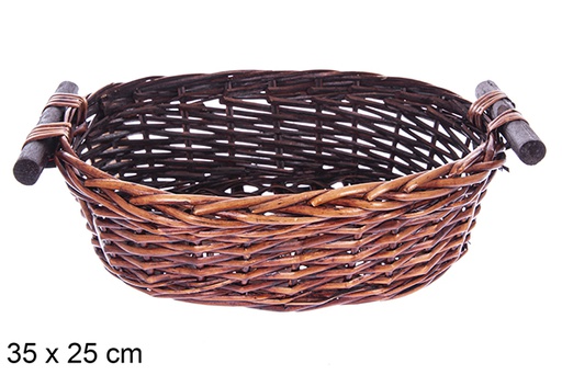 [123576] Vinalma mahogany oval basket 35x25 cm