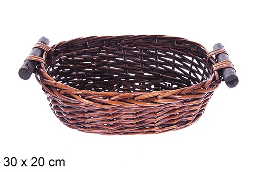[123577] Cesta ovalada caoba Vinalma 30x20 cm