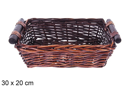 [123581] Cesta rectangular caoba Vinalma 30x20 cm