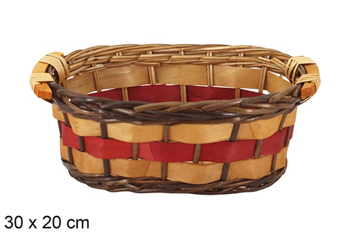 [123590] Trenvalo two-tone oval basket 30x20 cm