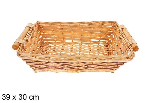 [123598] Ravelix two-tone rectangular basket 39x30 cm