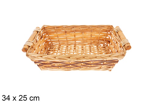 [123599] Cestino rettangolare bicolore Ravelix 34x25 cm