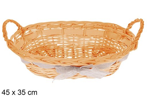 [123606] Cesta ovalada miel con lazo Trevonel 45x35 cm