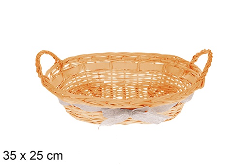 [123608] Oval honey basket with ribbon Trevonel 40x30 cm