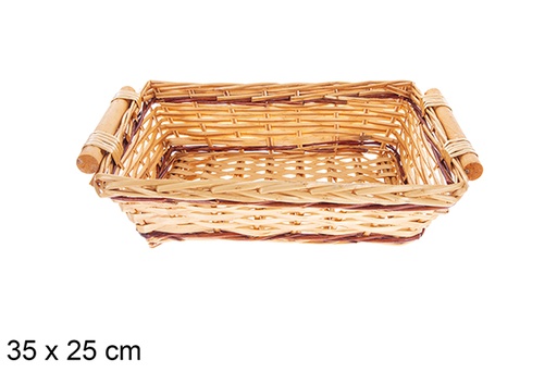 [123620] Cesta rectangular bicolor Dalen 35x25 cm