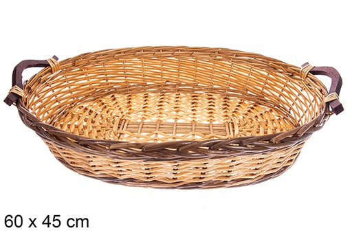 [123621] Taviora two-tone oval basket 60x45 cm