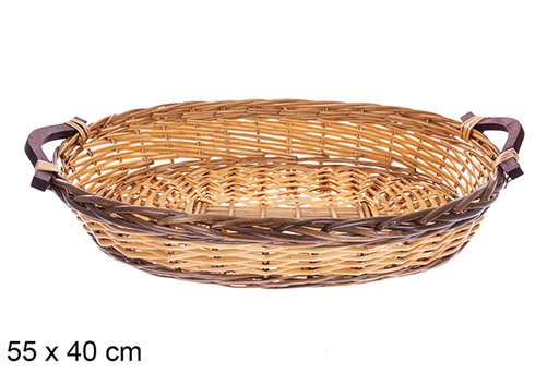[123622] Taviora two-tone oval basket 55x40 cm