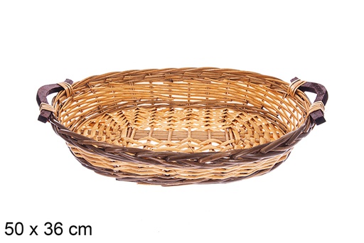 [123623] Taviora two-tone oval basket 50x36 cm