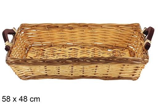 [123626] Lornexa two-tone rectangular basket 58x48 cm