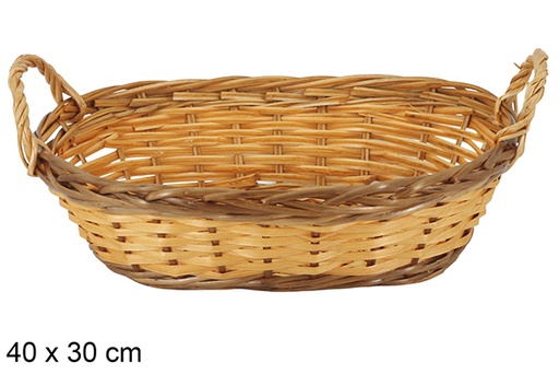 [123637] Panier ovale bicolore Briselum 40x30 cm