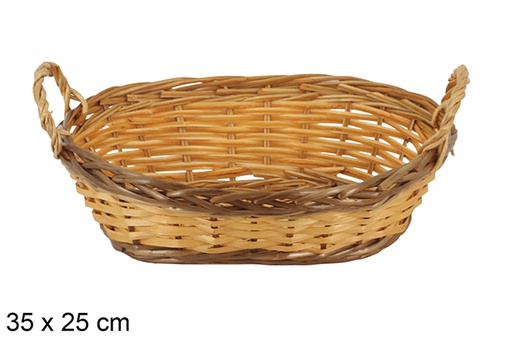 [123638] Briselum two-tone oval basket 35x25 cm