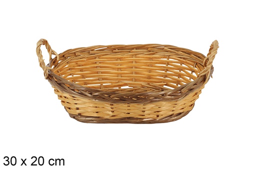 [123639] Briselum two-tone oval basket 30x20 cm