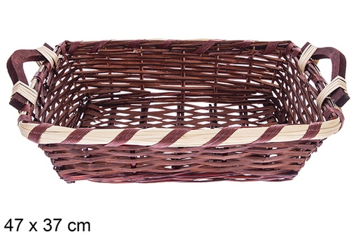 [123649] Cestino rettangolare in mogano Avelia 47x37 cm