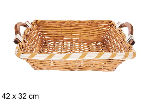 [123653] Cesta rectangular miel Avelia 42x32 cm