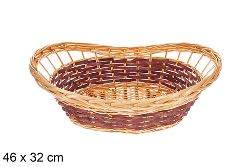 [123663] Cesta ovalada miel/caoba Lexira 46x32 cm