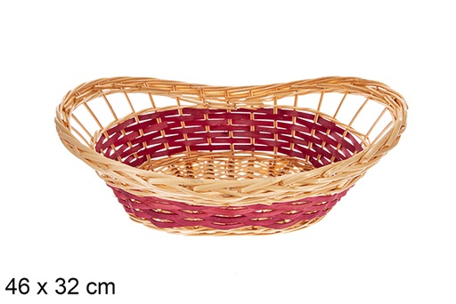 [123664] Lexira honey/red oval basket 46x32 cm
