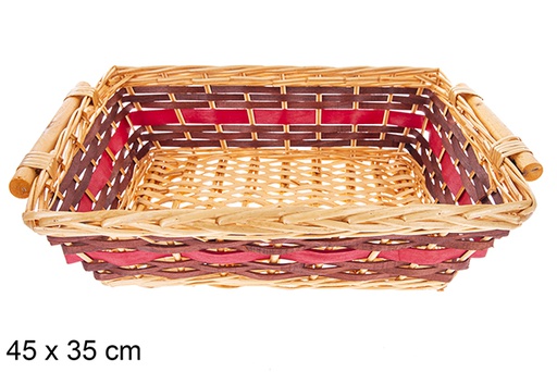 [123665] Cesta rectangular bicolor Selvionte 45x35 cm