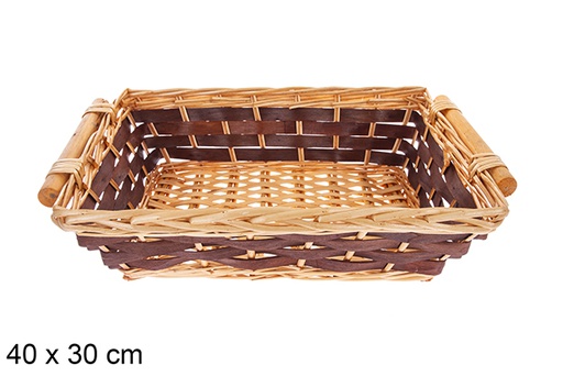 [123668] Cesta rectangular miel/caoba Selvionte 40x30 cm