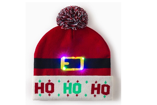 [123749] Ho ho ho Christmas hat with LED