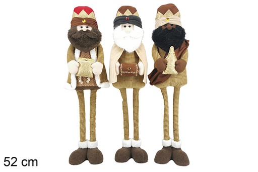 [123795] Tre Re Magi seduti assortiti 52 cm