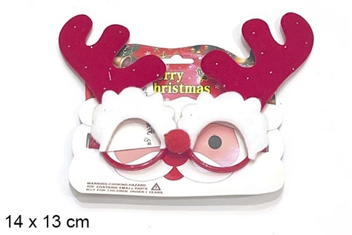 [123806] Christmas velvet glasses 14x13 cm