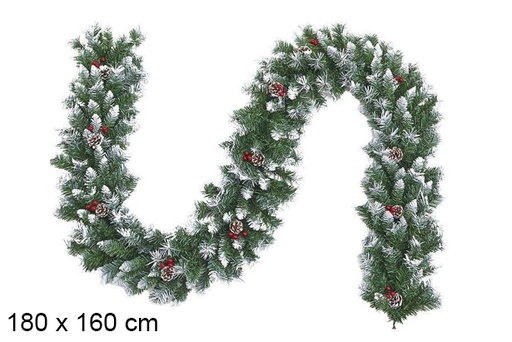 [123813] Ramo decorativo de Natal verde/branco 180x160 cm