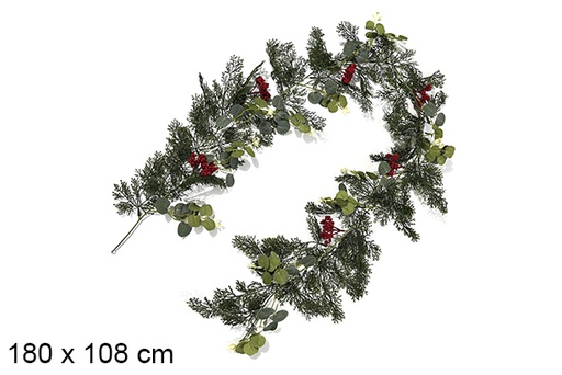 [123822] Decorative green branch for Christmas, 180x108 cm