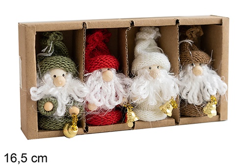 [123855] Pack 4 pingentes de anões natalinos de 16,5 cm