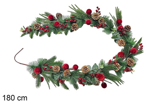 [123861] Ramo de Natal verde/vermelho de 180 cm