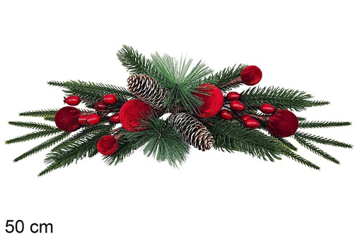 [123862] Rama verde/roja navidad 50 cm