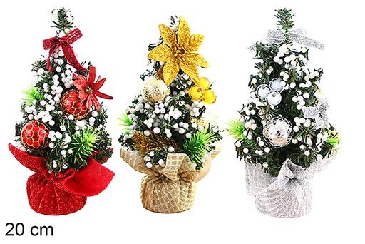 [123873] Albero di Natale con base in lino, 20 cm