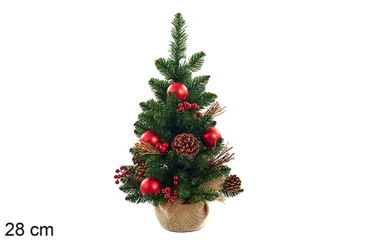 [123875] Christmas tree with linen base, 28 cm