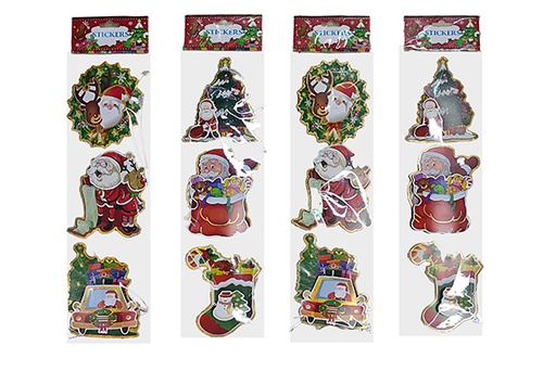 [123880] Set of 3 Christmas decoration stickers
