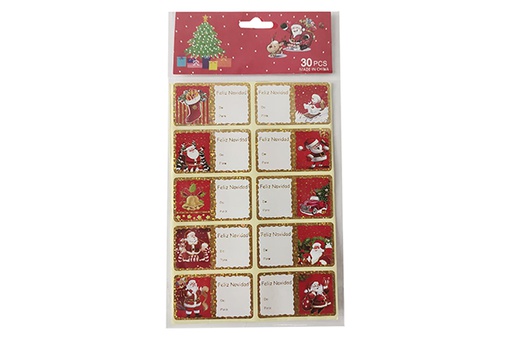 [123882] Set 30 etiquetas de regalo Navidad surtido