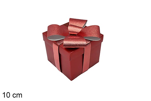 [123916] Red Christmas gift box with ribbon, 10 cm