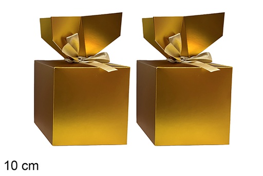 [123920] Set 2 cajas oro Navidad 10cm