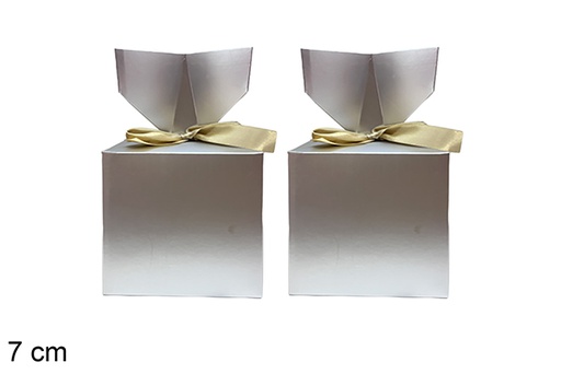 [123928] Set 2 cajas plata Navidad 7cm