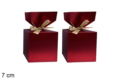 [123930] Conjunto de 2 caixas de Natal vermelhas, 7 cm