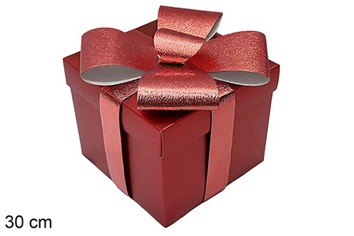 [123940] Red Christmas gift box with ribbon, 30 cm
