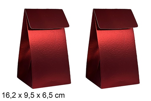 [123943] Set of 2 red Christmas gift bags 16.2x9.5x6.5 cm