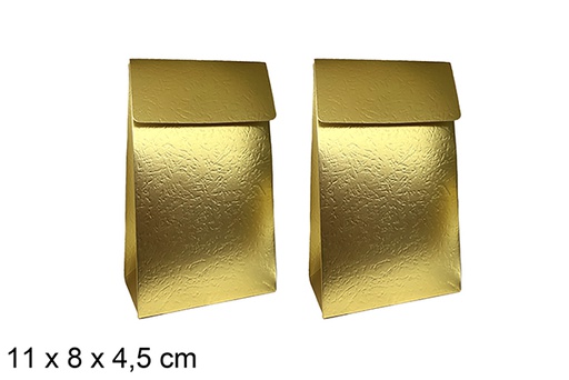 [123944] Set 2 bolsas oro de regalo Navidad 11x8x4.5 cm