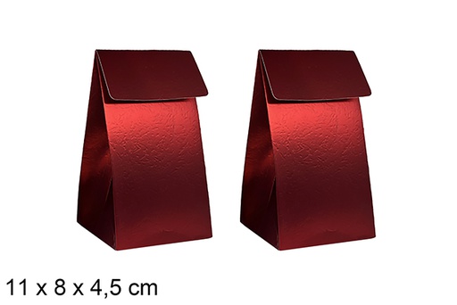 [123946] Set di 2 sacchetti regalo natalizi rossi 11x8x4,5 cm