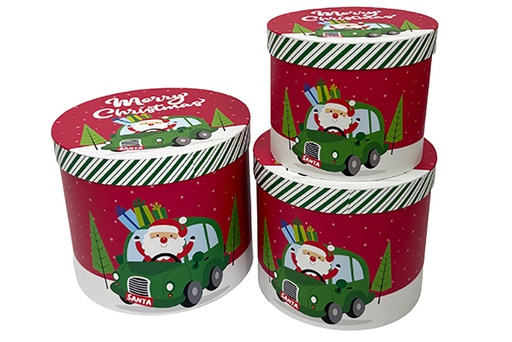 [123968] Pack 3 boîtes en carton de Noël décorées 23x19.5 cm-1
